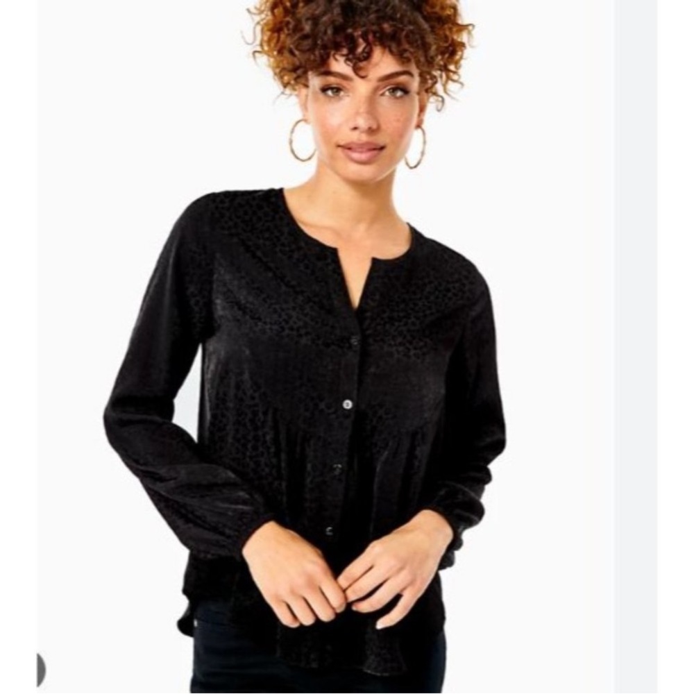 Lilly Pulitzer Black Hensley Top XS